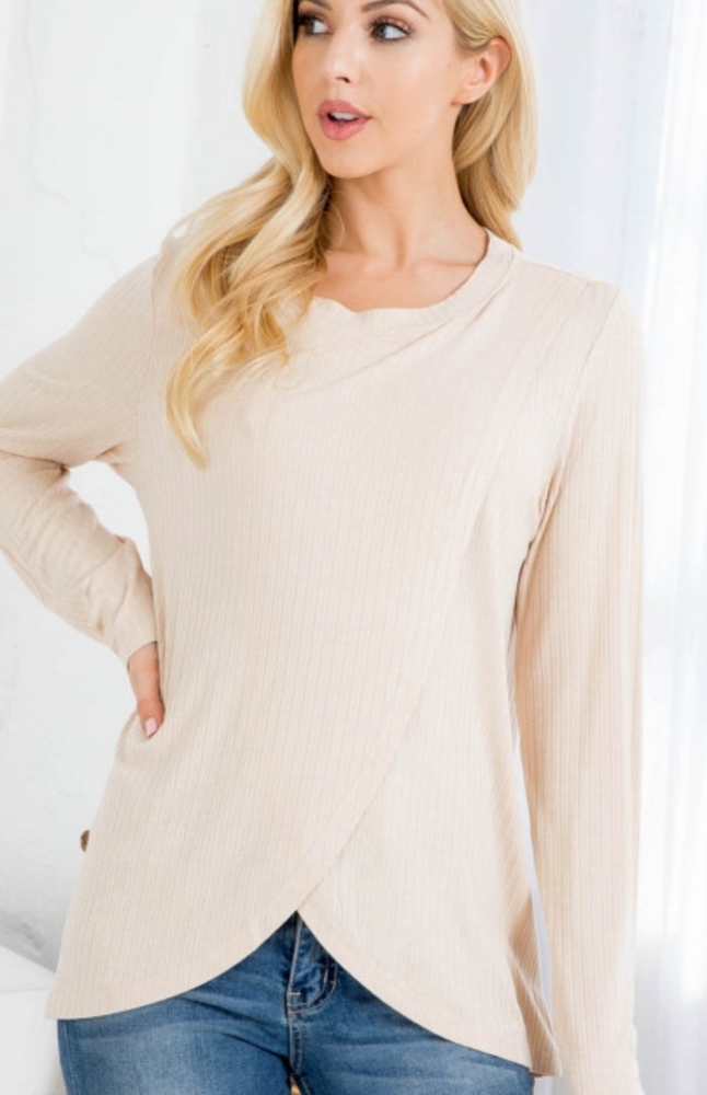 NWT Cream Long Sleeve Top